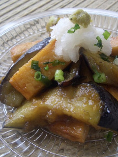 A picture of Pan-fried Eggplant in Wasabi Sauce.