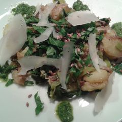 A picture of Warm potato and chard salad.
