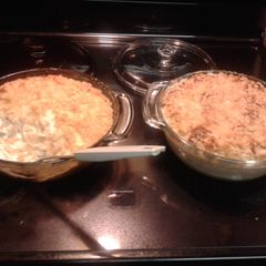 A picture of Nickie's cheesey chicken alfredo casserole.