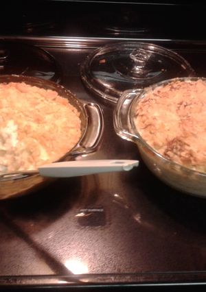 A picture of Nickie's cheesey chicken alfredo casserole.