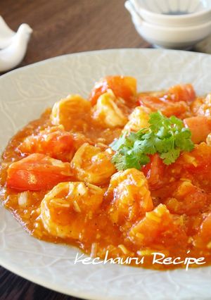 A picture of Spicy But Juicy Chili Shrimp With Tomato.