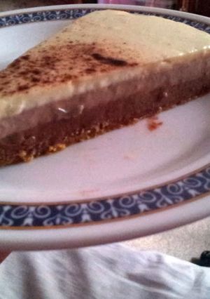 A picture of Three chocolates cake.