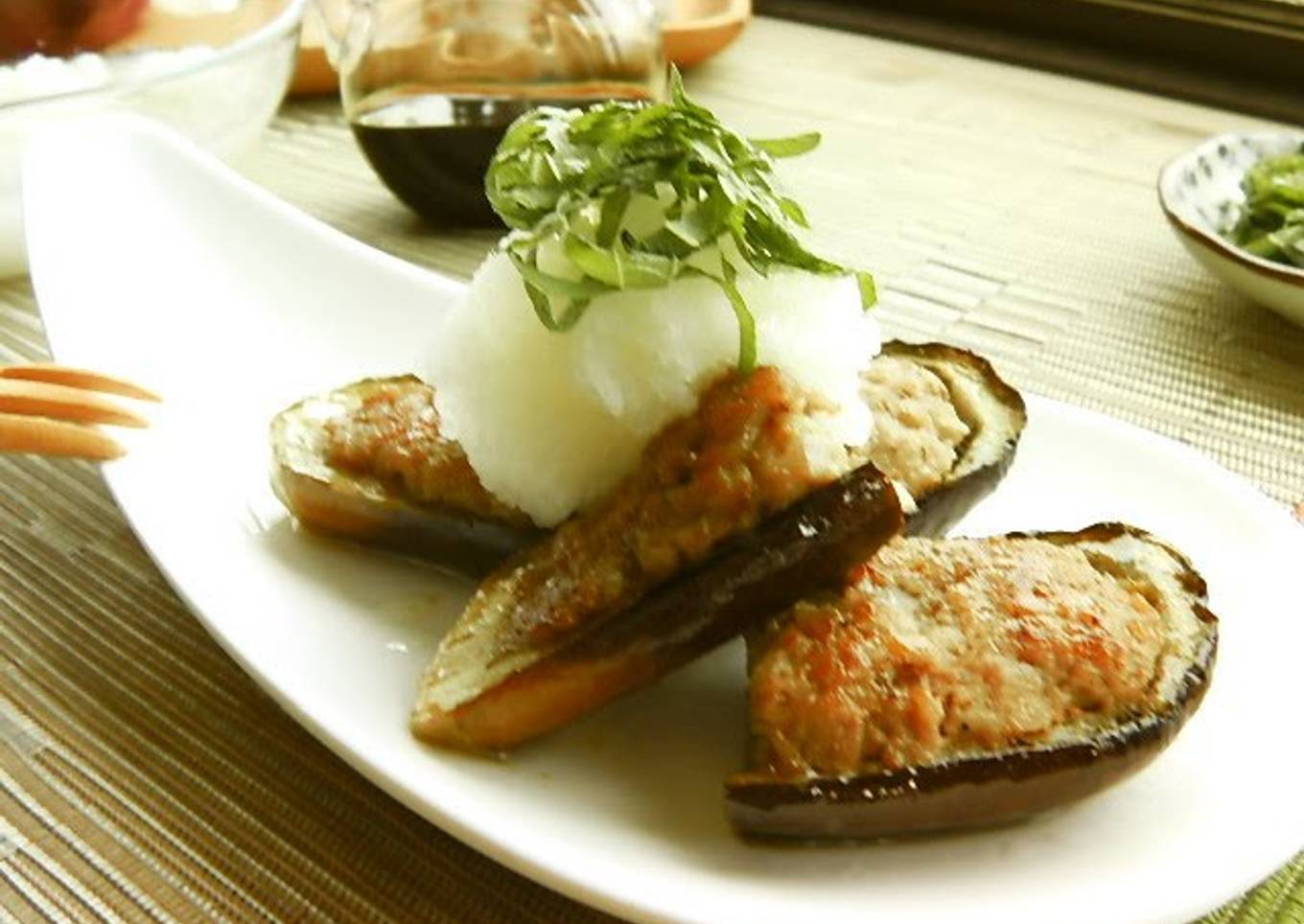 Japanese-Style Stuffed Eggplants