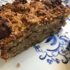 A picture of Pear and rhubarb cake - vegan and GF.