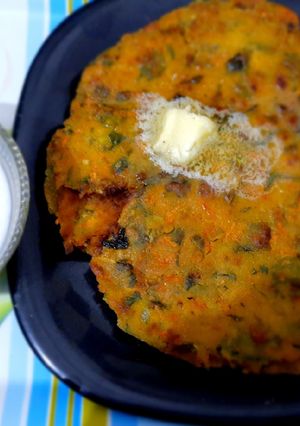 A picture of Millet flour & veggies paratha.