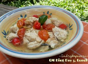 Foto resep Menu Diet GM hari ke 5, Ayam kukus tomat ala Indi (Makan siang/m