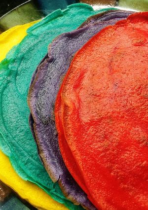Una foto de Panqueques de colores