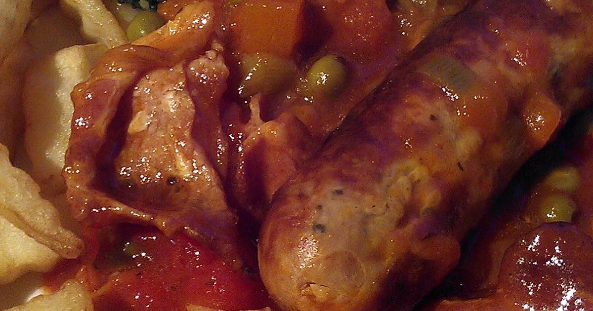 Vickys Slow Cooked Sausage & Bacon Stew, GF DF EF SF NF Recipe by Vicky