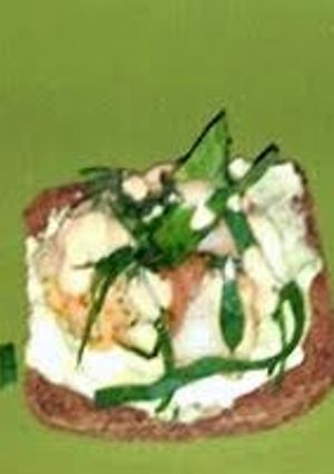 A picture of Ray's' LOBSTER & SHRIMP CROSTINI'S WITH AVOCADO CILANTRO CREMA.