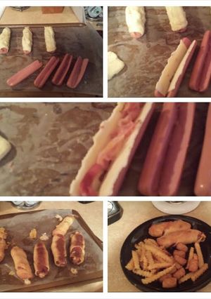 A picture of Cheesy Bacon Crescent Dogs.