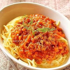 A picture of Easy Ketchup Meat Sauce Pasta.