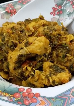 A picture of Fenugreek (Methi) Chicken.