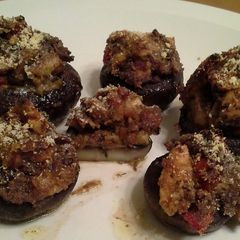 A picture of Stuffed Baby Portabello Mushrooms.