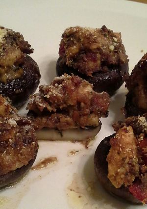A picture of Stuffed Baby Portabello Mushrooms.