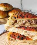 Bánh Bao Nướng Nhân Phô Mai Bò - Cheesy Mozzarella Smoky Beef Buns