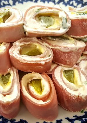 A picture of Ham Roll-Up's.