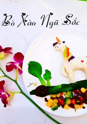 Hình của món Bò xào ngũ sắc.