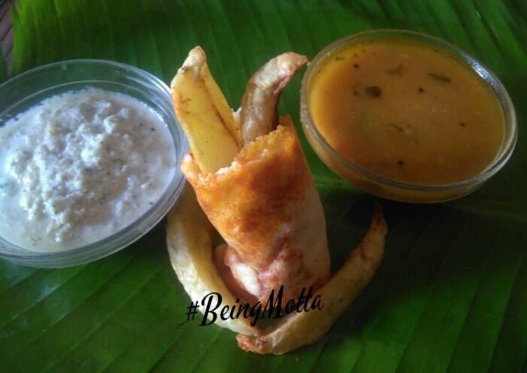 Easiest Way to Prepare Ultimate Stuffed French Fries Schezwan Cheese Dosa