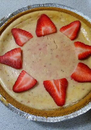 A picture of Sarah's Simple Strawberry Cheese Cake.