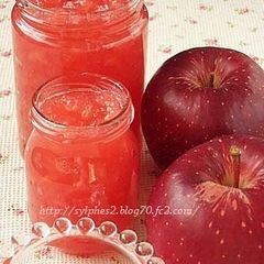 A picture of Pink Hued Apple Jam using Red Gold Apples.