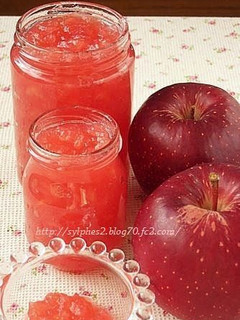 A picture of Pink Hued Apple Jam using Red Gold Apples.