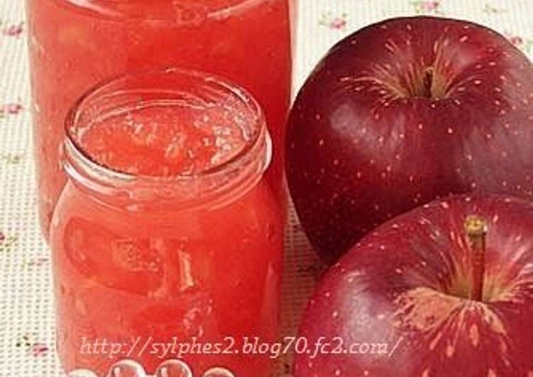 Pink Hued Apple Jam using Red Gold Apples