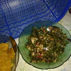 A picture of Tumis Daun Kencur resep warisan mama.