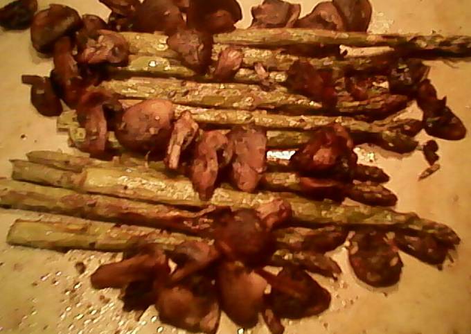 Roasted Mushrooms and Asparagus