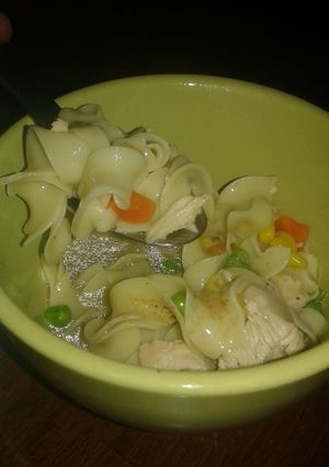 A picture of Homemade chicken noodle.