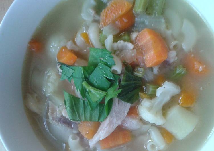 Recipe of Super Quick Homemade Macaroni chicken soup