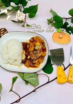 Hình của món Cá hồi lúc lắc.