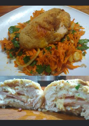 Una foto de Supremas rellenas con ensalada de zanahoria, perejil y cebolla