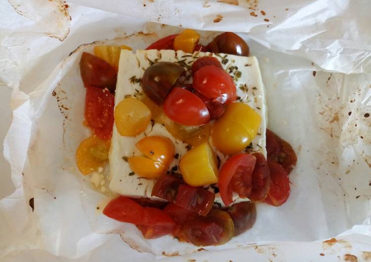 Recipe of Quick Baked feta &amp; rainbow tomatoes