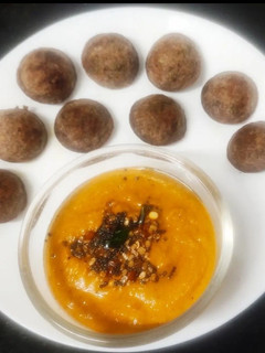 A picture of Red rice paniyaram.