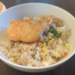 Fried Rice with Glazed Salmon A picture of Fried Rice with Glazed Salmon.