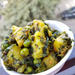 A picture of Aloo methi matar.