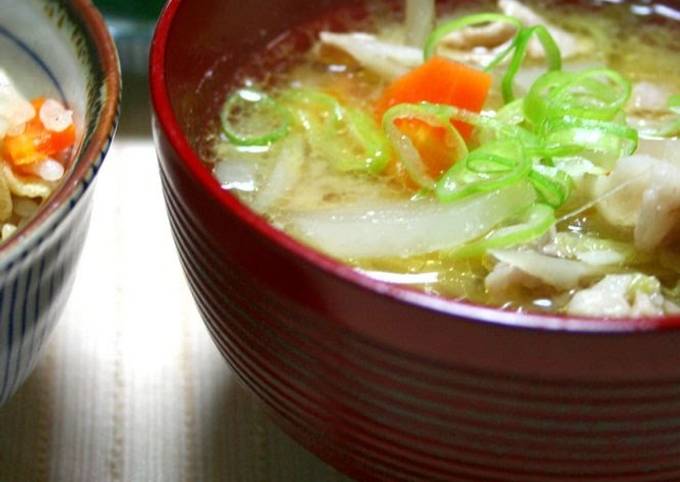 Simmered Tonjiru (Pork Soup) Recipe