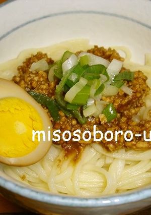 A picture of Miso Chicken Mince Udon.
