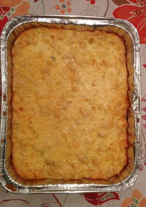 A picture of Bahamian Macaroni & Cheese.