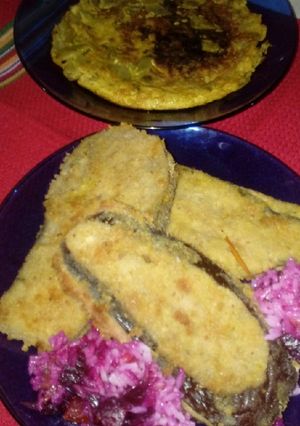 Una foto de Milanesas de berenjenas. ¡Feliz día de las milanesas!!