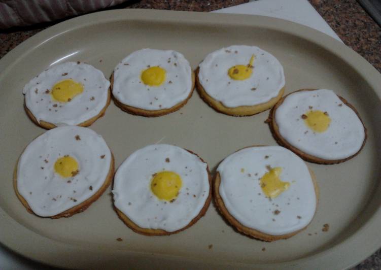 Steps to Make Favorite Ladybirds Fried Egg Biscuits/Cookies