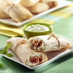 A picture of Bean & Chorizo Tamales.