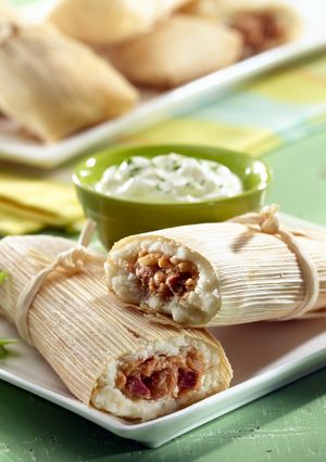 A picture of Bean & Chorizo Tamales.