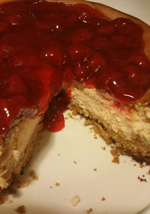 A picture of BP's Rum Cherry Cheesecake.