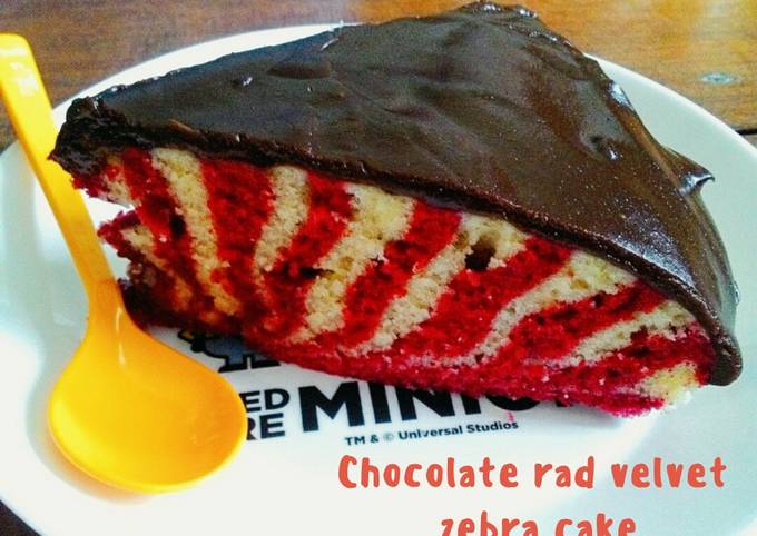 Steps to Make Ultimate Chocolate red velvet zebra cake