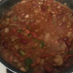 A picture of Stone's chili beans.