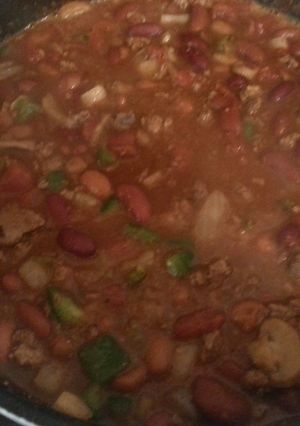 A picture of Stone's chili beans.