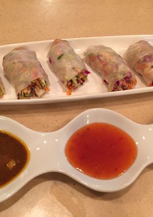 A picture of Easy & Healthy_Sesame & Chicken Spring Rolls.