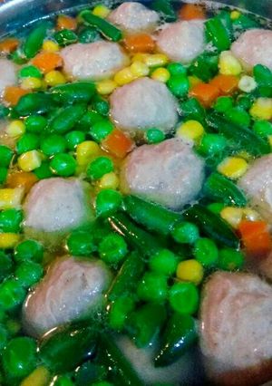 Foto resep Sup bakso+sayuran frozzen