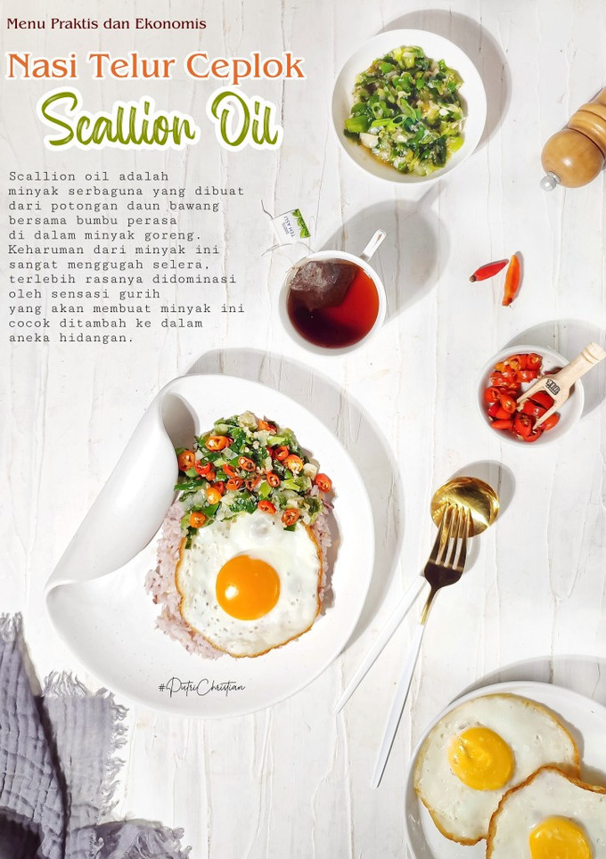 Foto resep Nasi Telur Ceplok dengan Scallion Oil